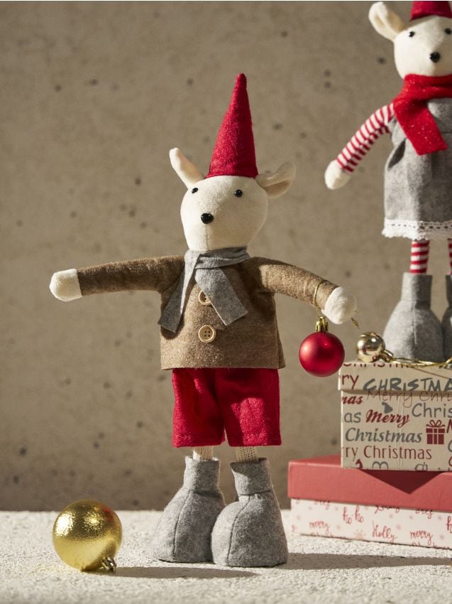 Sinsay - Vianočná dekorácia v tvare myši - béžová