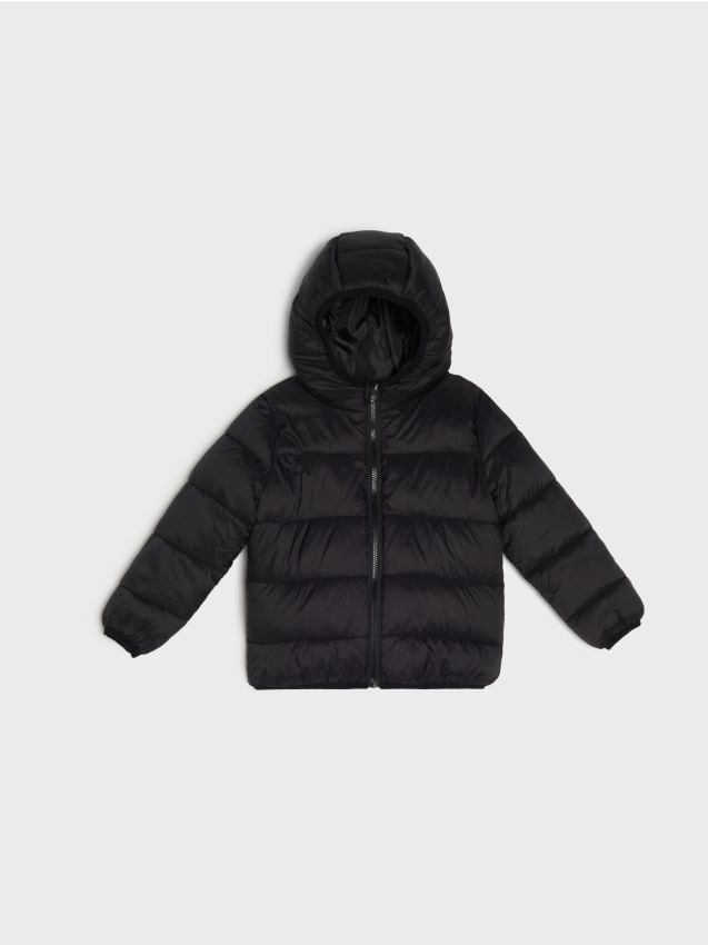 Sinsay - Prešívaná bunda s kapucňou s ľahkou výplňou - čierna