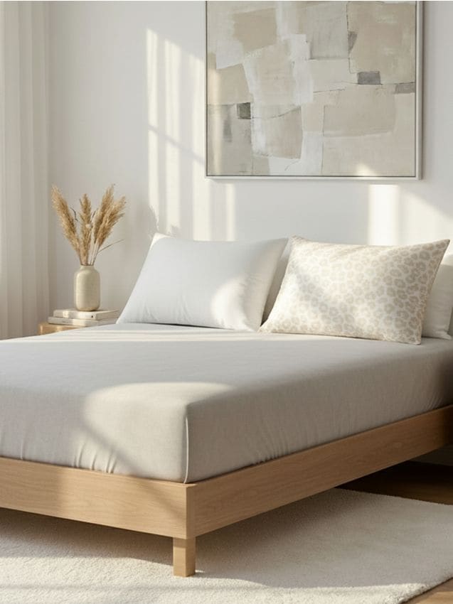 Sinsay - Set de fețe de pernă: simplă și cu imprimeu pătat, 2 pack - crem