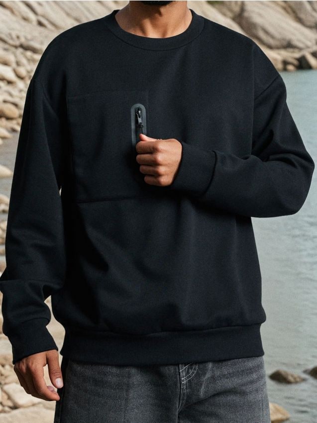 Sinsay - Mikina crewneck - čierna