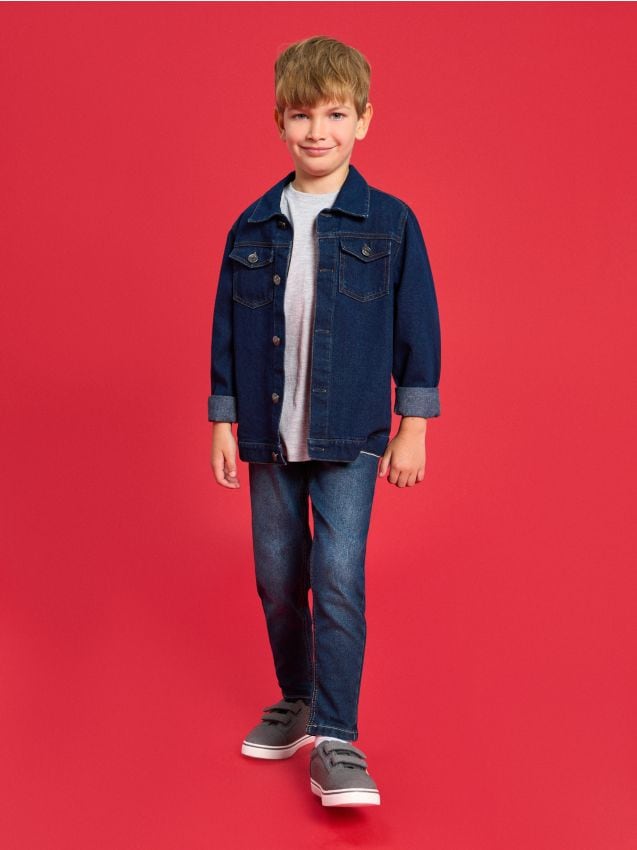 Sinsay - Pantaloni de blugi slim fit - bleumarin