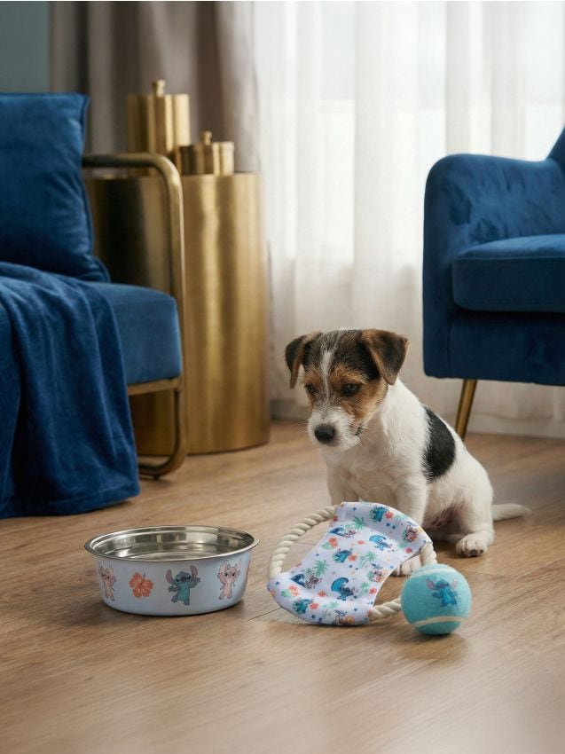 Sinsay - Set pentru câini Stitch cu bol și 2 jucării - albastru-pal