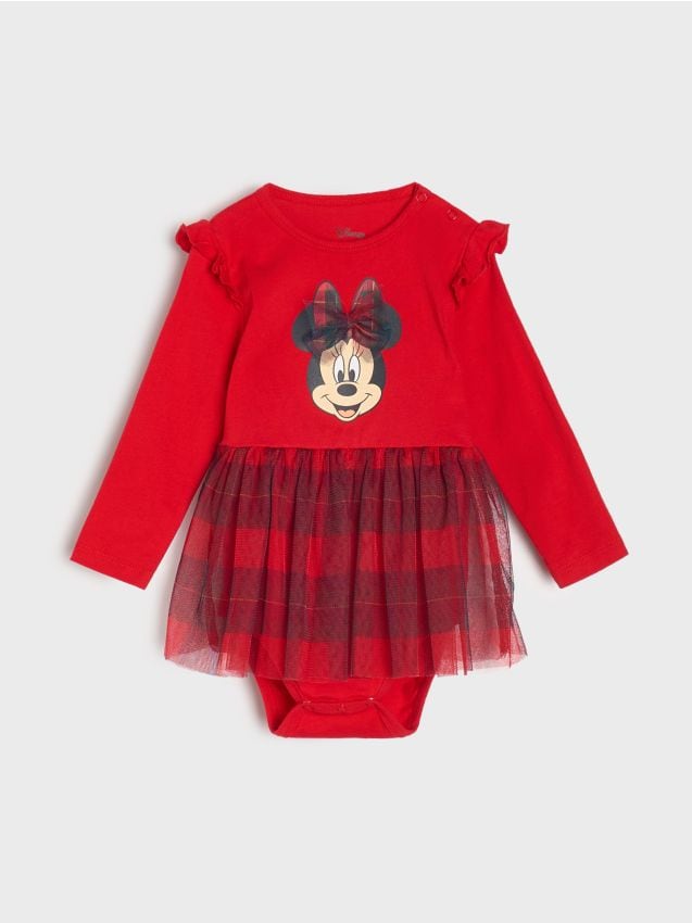 Sinsay - Body s tylovou sukňou Minnie Mouse - červená