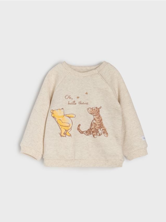 Sinsay - Hanorac cu guler rotund Winnie the Pooh - crem