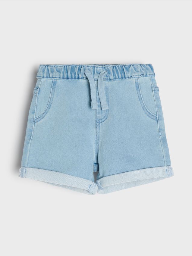Sinsay - Szorty jeansowe z podwijanymi nogawkami - niebieski
