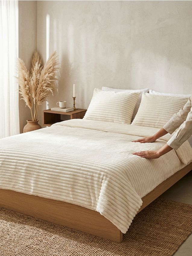 Sinsay - Lenjerie de pat 160x200 - crem