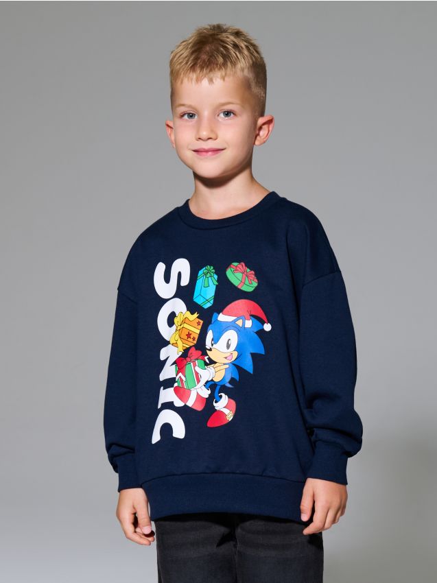 Sinsay - Hanorac Sonic the Hedgehog - bleumarin