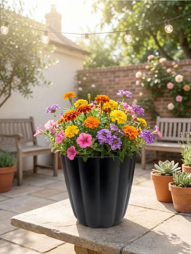 Sinsay - Ghiveci de grădină cu striații - negru