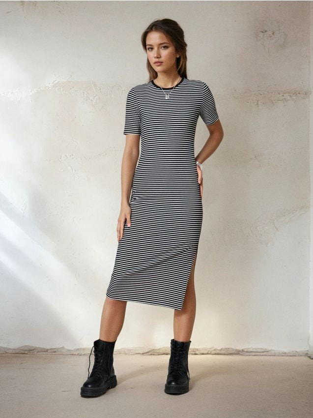 Sinsay - Pruhované šaty - viacfarebná