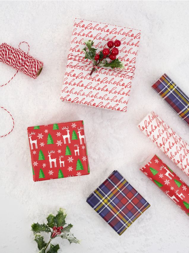 Sinsay - Set de hârtii de împachetat de Crăciun - roșu