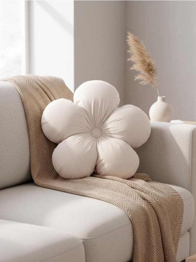 Sinsay - Pernă decorativă în formă de floare - crem