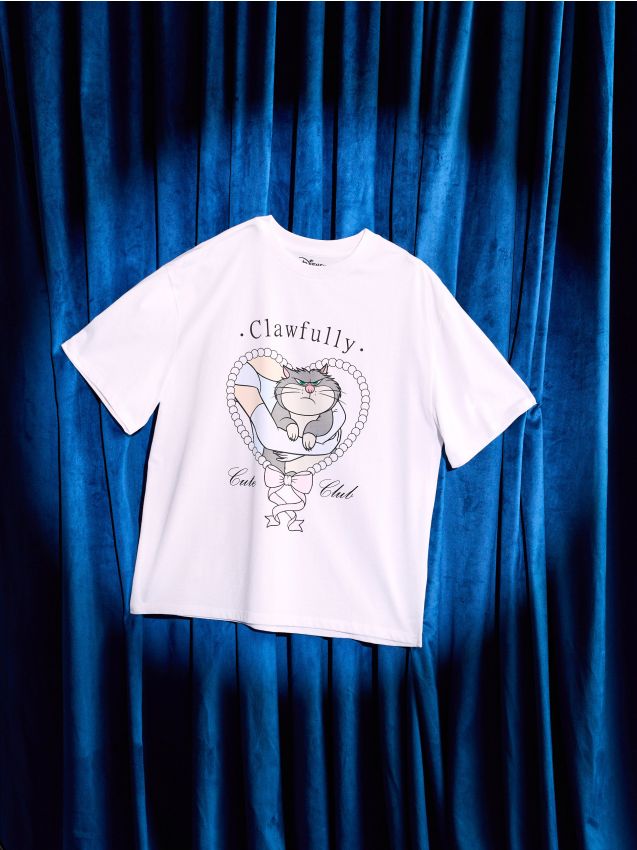 Sinsay - Tricou din bumbac cu imprimeu Lucifer - alb