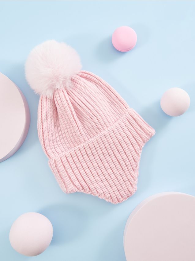 Cappello Eisbär Kova Con Pompon: Caldo Berretto In Lana Merino, Nero/Bianco