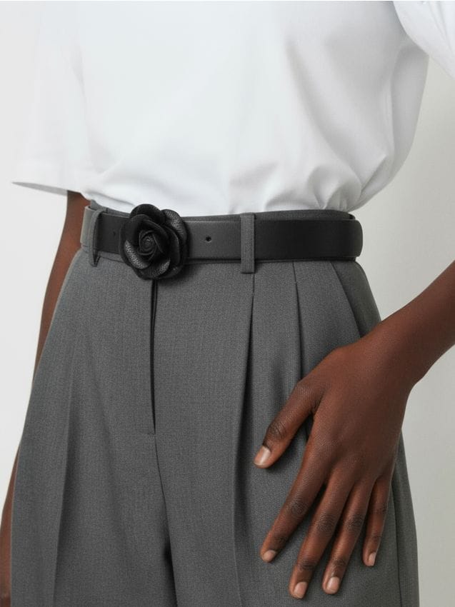 Sinsay - Opasok s prackou v tvare ruže - čierna