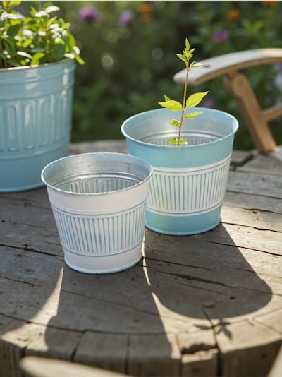 Metalne saksije set 2 komada