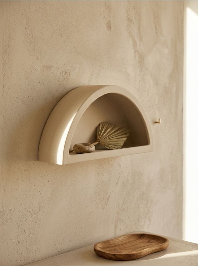 Sinsay - Policioară de perete semicirculară - alb