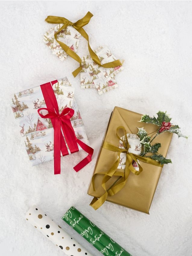 Sinsay - Set de hârtii de împachetat de Crăciun - verde