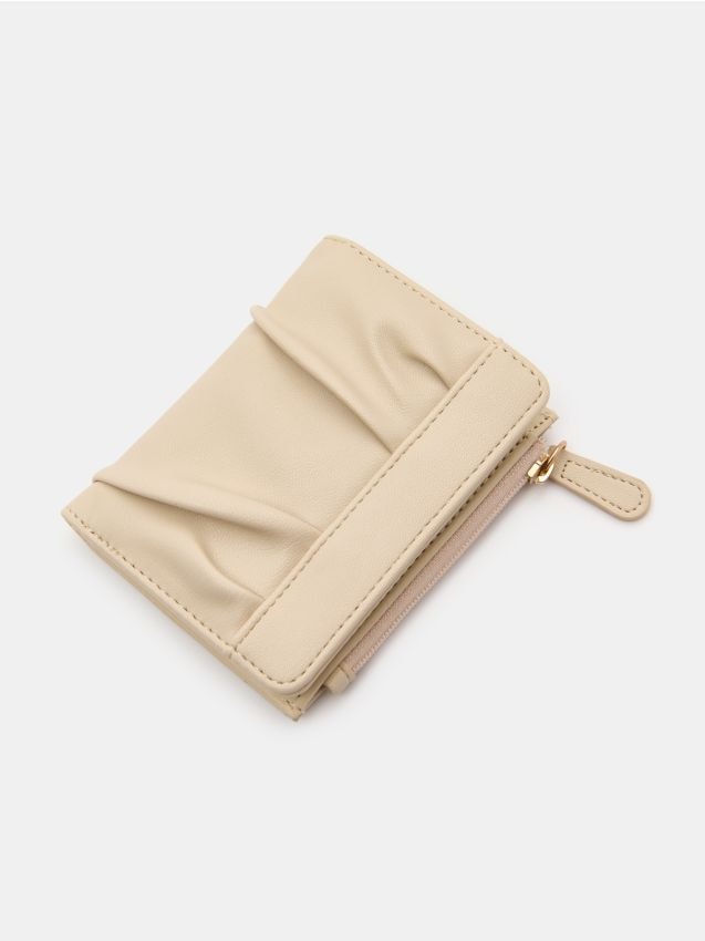 Sinsay - Portofel mic cu plisare decorativă - nude
