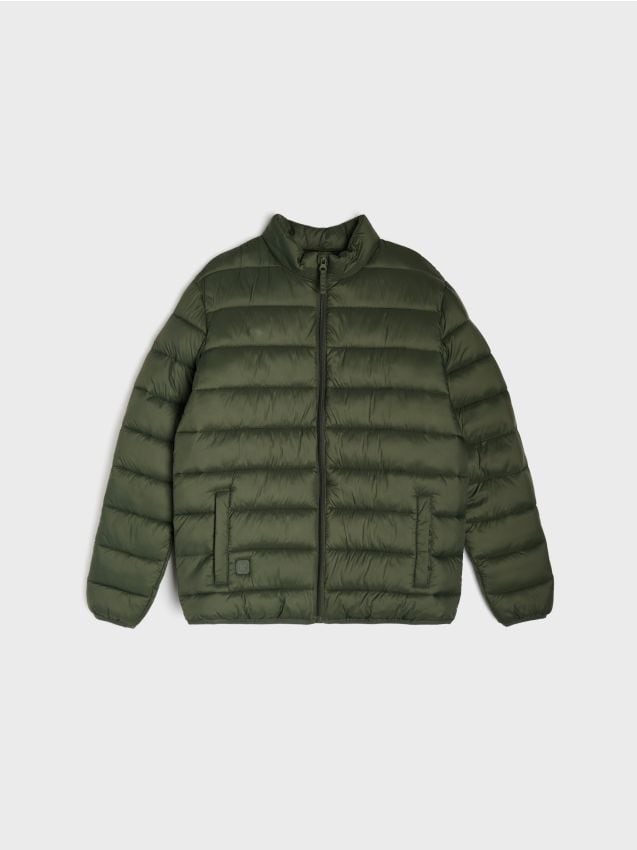Sinsay - Geacă puffer matlasată cu guler înalt - verde-oliv