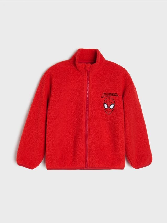 Sinsay - Hanorac din fleece cu broderie Spider-Man - roșu