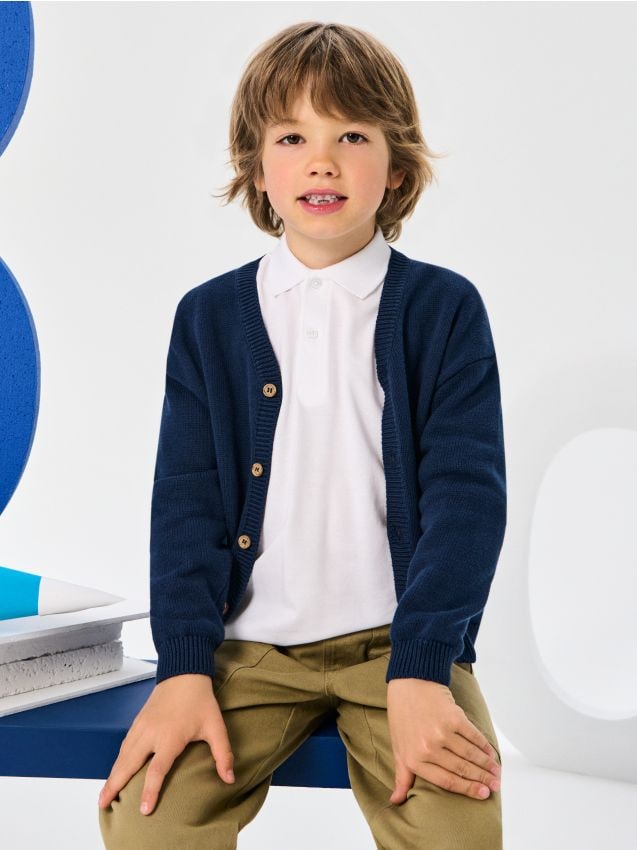 Sinsay - Sveter na gombíky - tmavomodrá