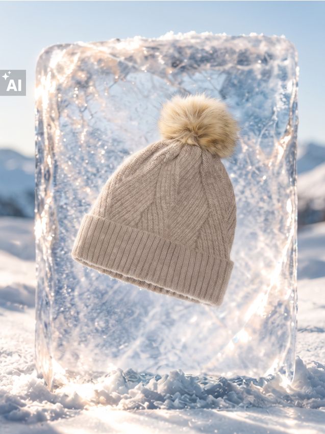 Sinsay - Căciulă beanie cu amestec de lână și alpaca - bej