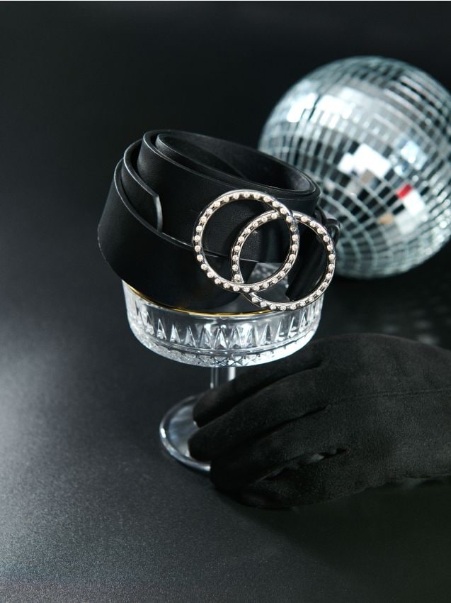 Sinsay - Opasok s ozdobnou prackou - čierna