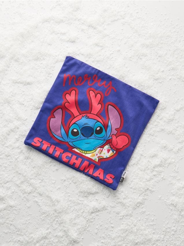 Sinsay - Obliečka na vankúš s vianočným motívom Lilo & Stitch - tmavomodrá