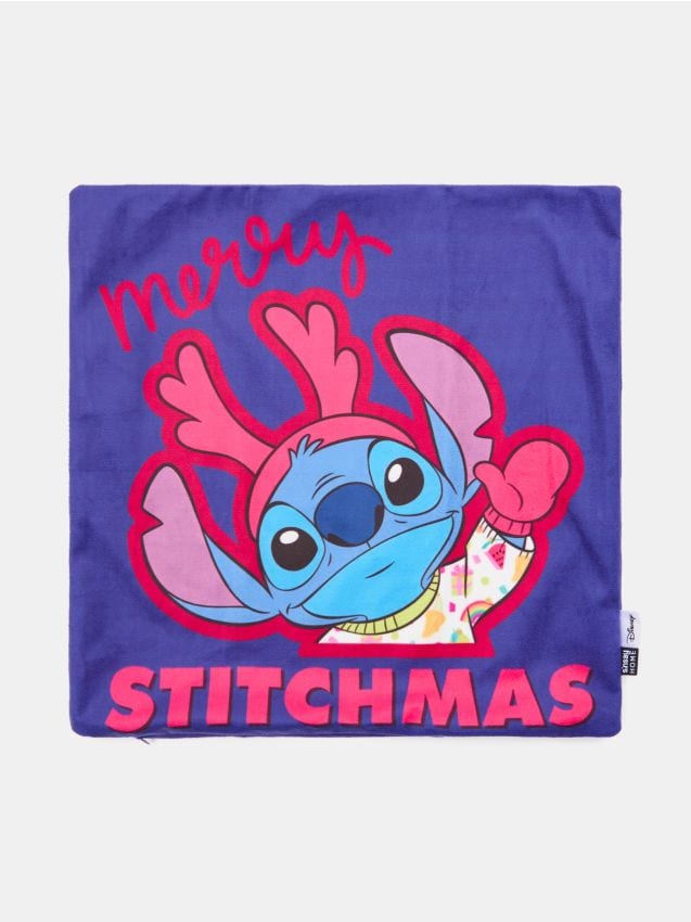 Sinsay - Husă de pernă cu motiv de Crăciun Lilo & Stitch - bleumarin