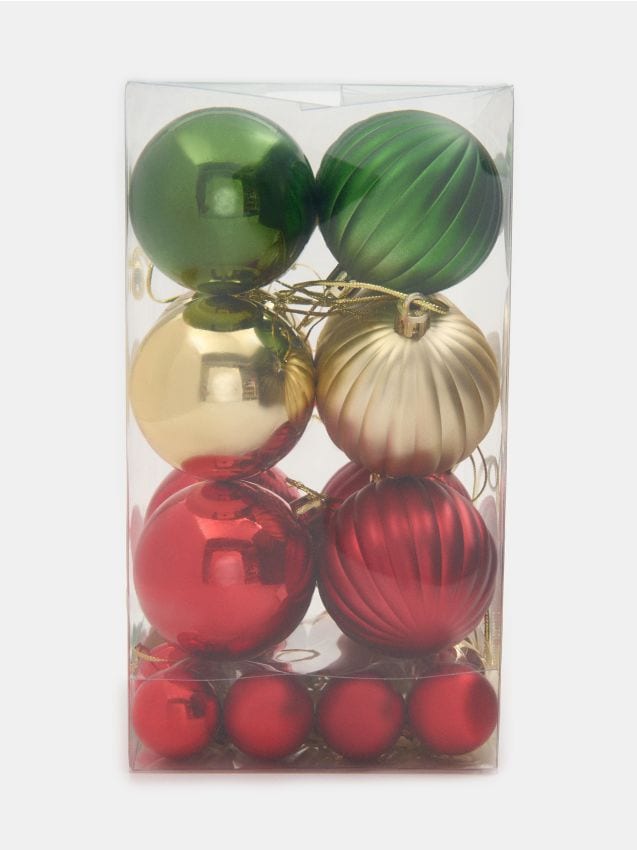 Sinsay - Sada vianočných ozdôb 12 pack - viacfarebná