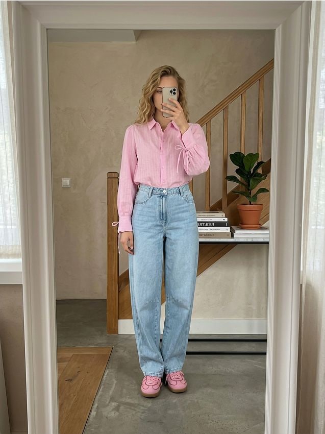 Sinsay - Blugi balloon high waist - albastru