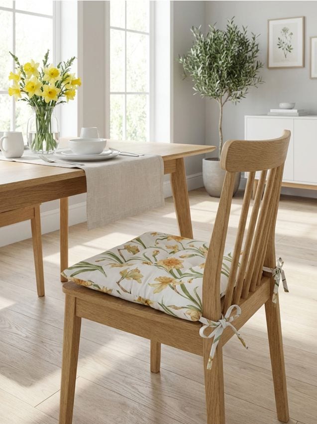 Sinsay - Perna pentru scaun cu motiv floral - alb