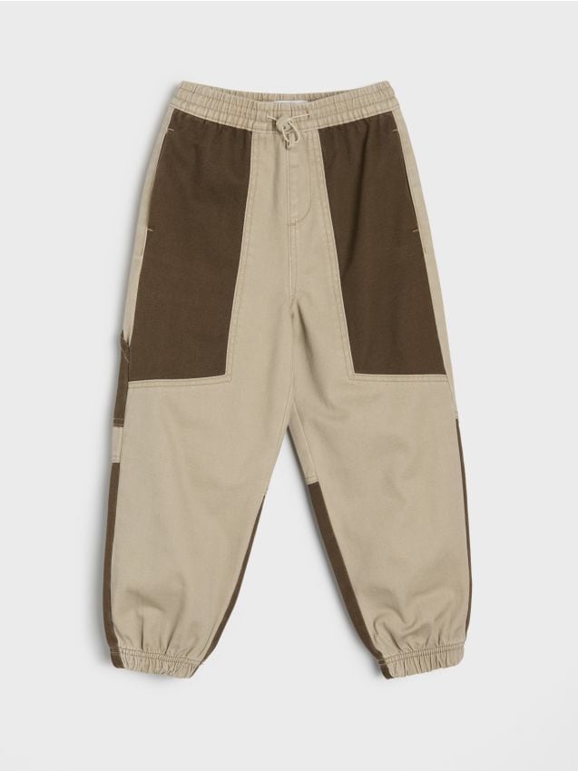 Sinsay - Blugi jogger loose din bumbac - cacao-cu-lapte