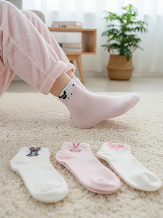 Sinsay - Zestaw krótkich skarpetek z motywem zwierząt 4 pack - wielobarwny