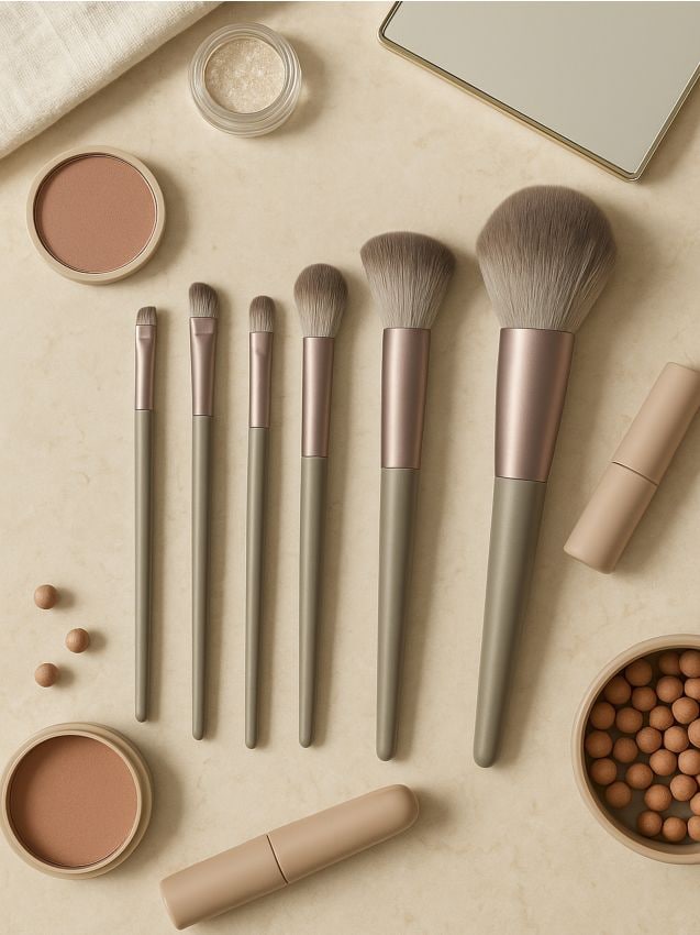 Sinsay - Set de 7 pensule de machiaj - gri deschis