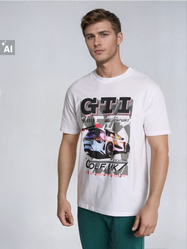 Sinsay - Tricou din bumbac cu imprimeu Volkswagen - alb