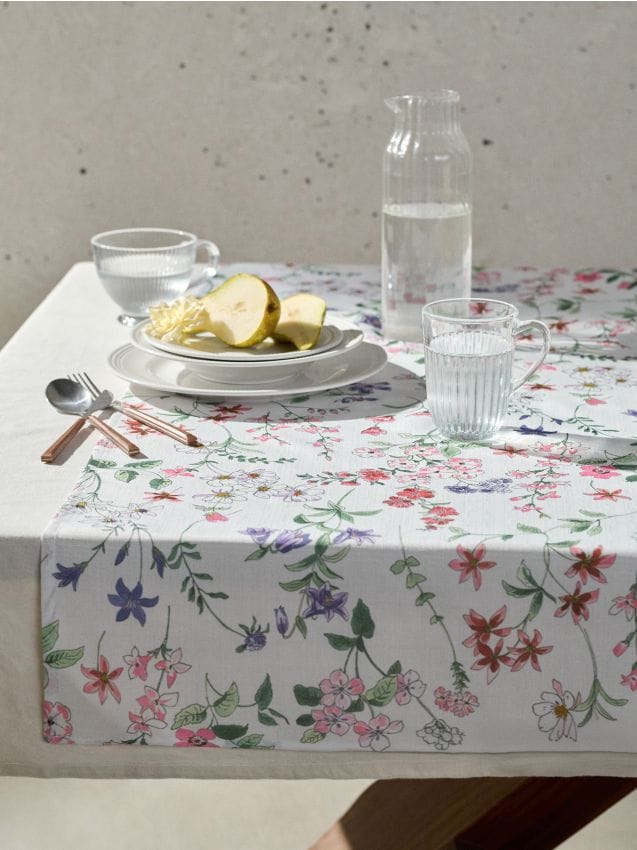 Sinsay - Traversă de masă cu motiv floral - alb