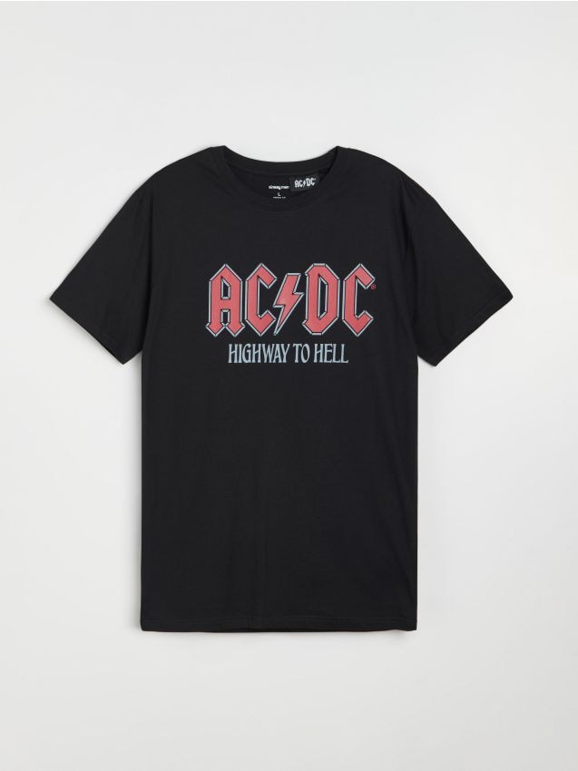 Sinsay - Tricou din bumbac cu inscripție - negru