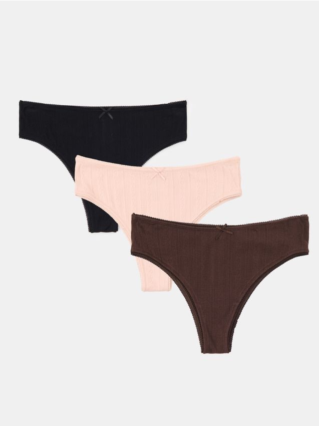 Sinsay - Chiloți brazilieni din bumbac 3 pack - multicolor