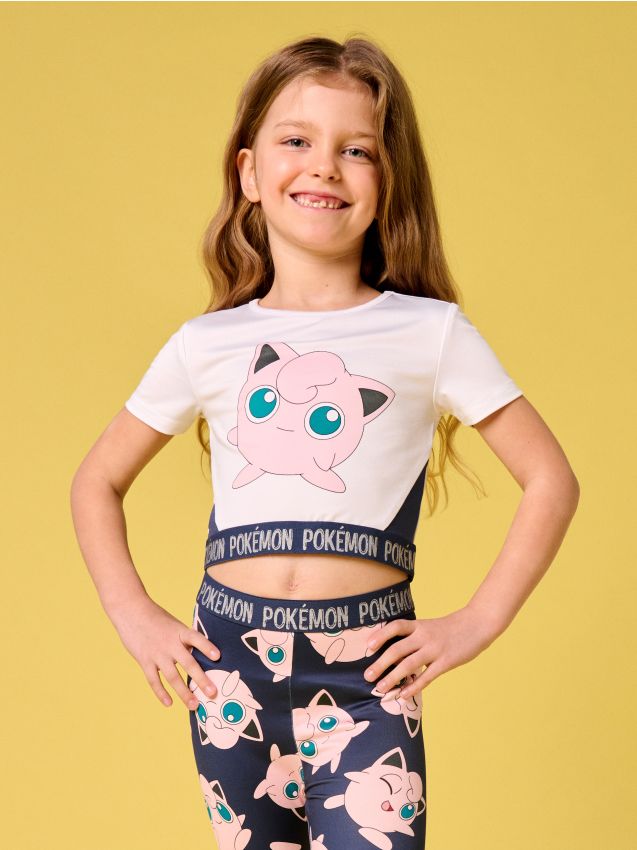 Sinsay - Krátka blúzka Pokémon - krémová