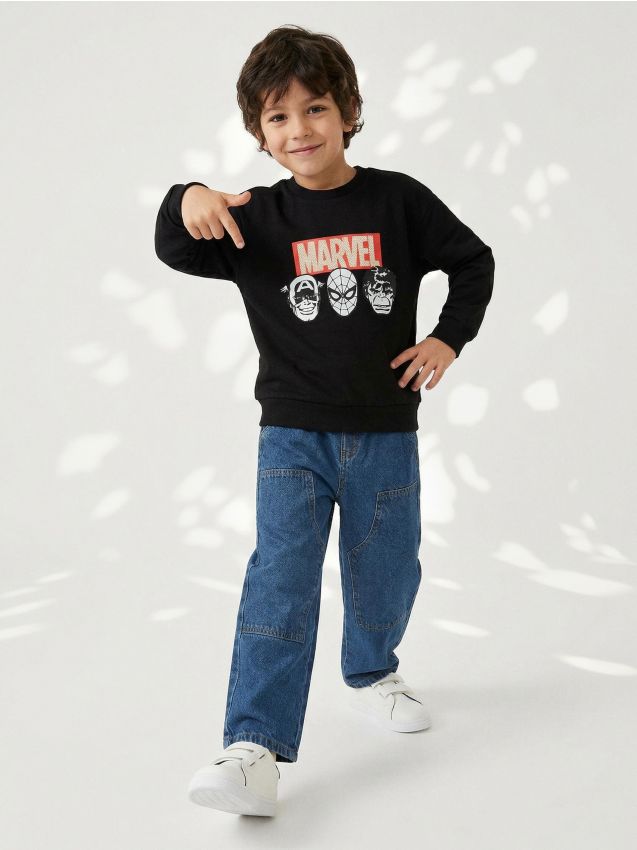 Sinsay - Bluză sport cu Marvel - negru