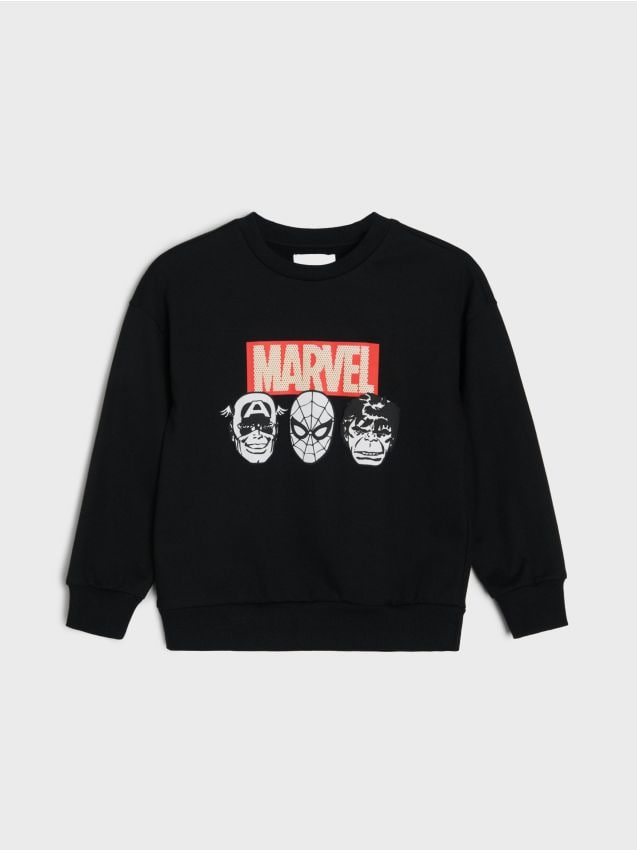 Sinsay - Bluză sport cu Marvel - negru