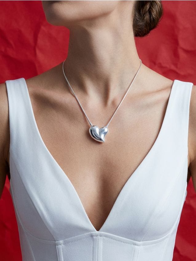 Sinsay - Náhrdelník s príveskom v tvare srdca - strieborná