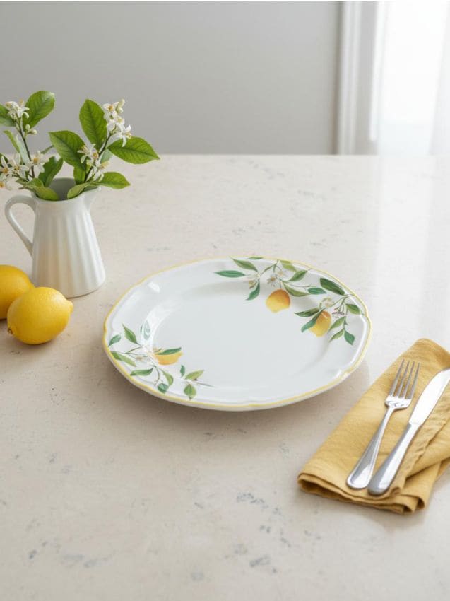 Sinsay - Farfurie ceramică cu imprimeu - galben