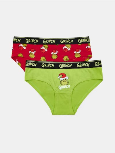 Хлопковые трусы-хипстеры, 2 пары Grinch