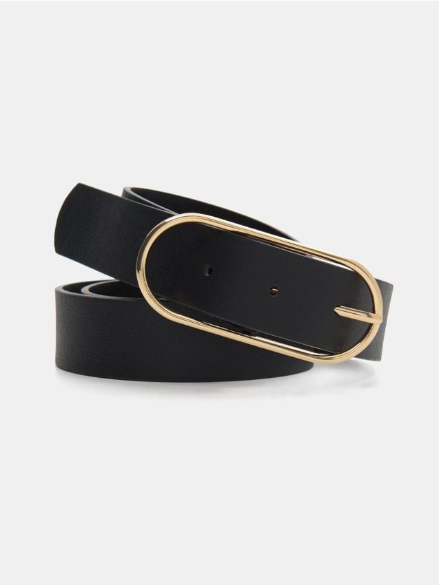 Sinsay - Curea cu cataramă alungită - negru