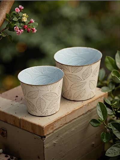 Metalne saksije set 2 komada