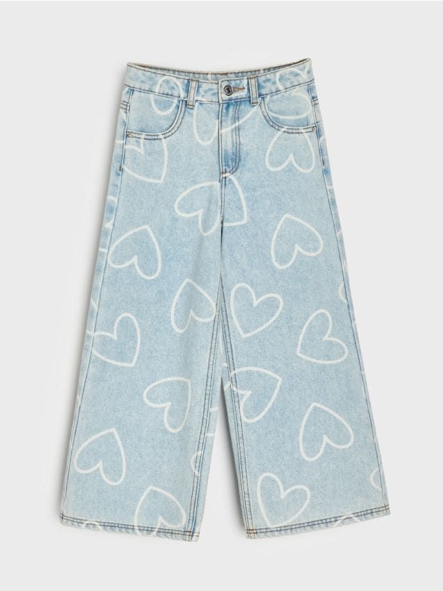 Sinsay - Široké džínsy - sivomodrá