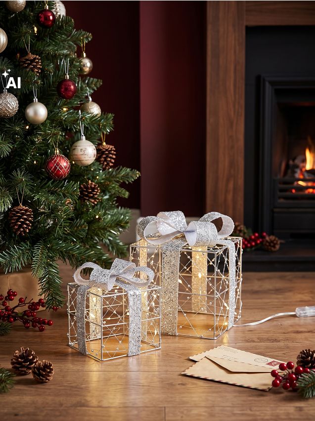 Sinsay - Decorațiuni de Crăciun luminoase 2 piese - argintiu