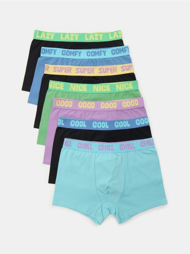 Sinsay - Chiloți din bumbac cu text pachet de 7 - multicolor
